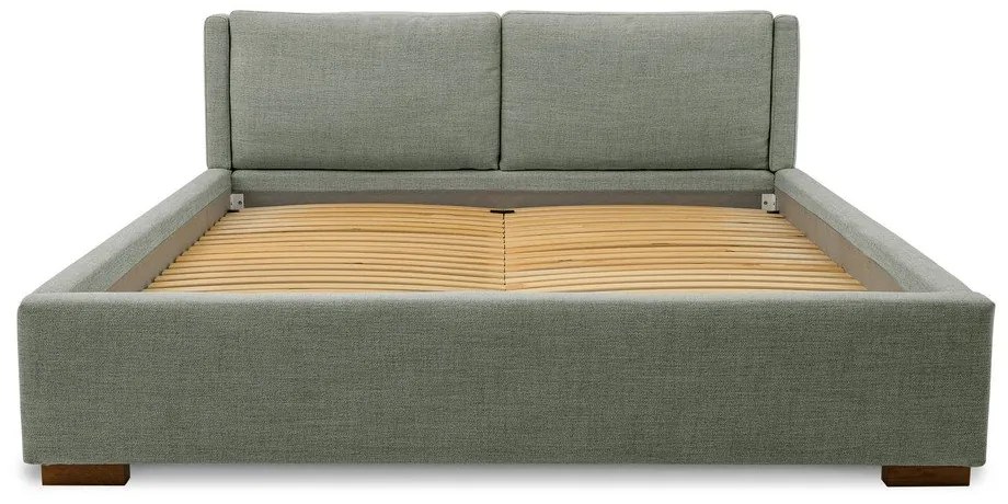 Letto matrimoniale grigio imbottito con rete inclusa 180x200 cm Dreamer – Scandic