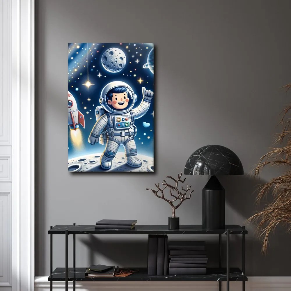 Quadro su tela – Sogni spaziali di un piccolo esploratore