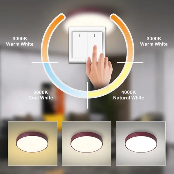 Brilagi - Plafoniera LED POOL 36W/230V 3000/4000/6000K 30 cm bordeaux