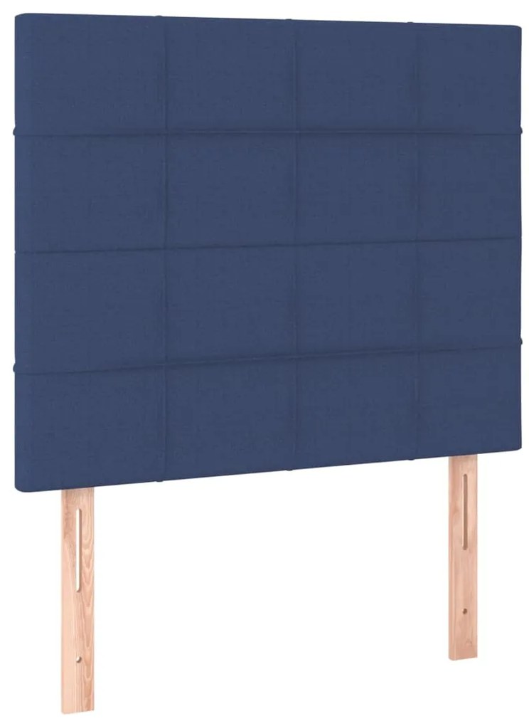 Letto a Molle con Materasso e LED Blu 80x200 cm in Tessuto