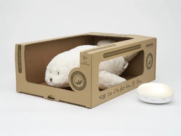 Moonie - Peluche per la nanna con melodia e luce foca Organic Polar
