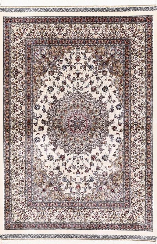 Ghom Tappeto persiano 100x150 Beige (Iran) Macchina
