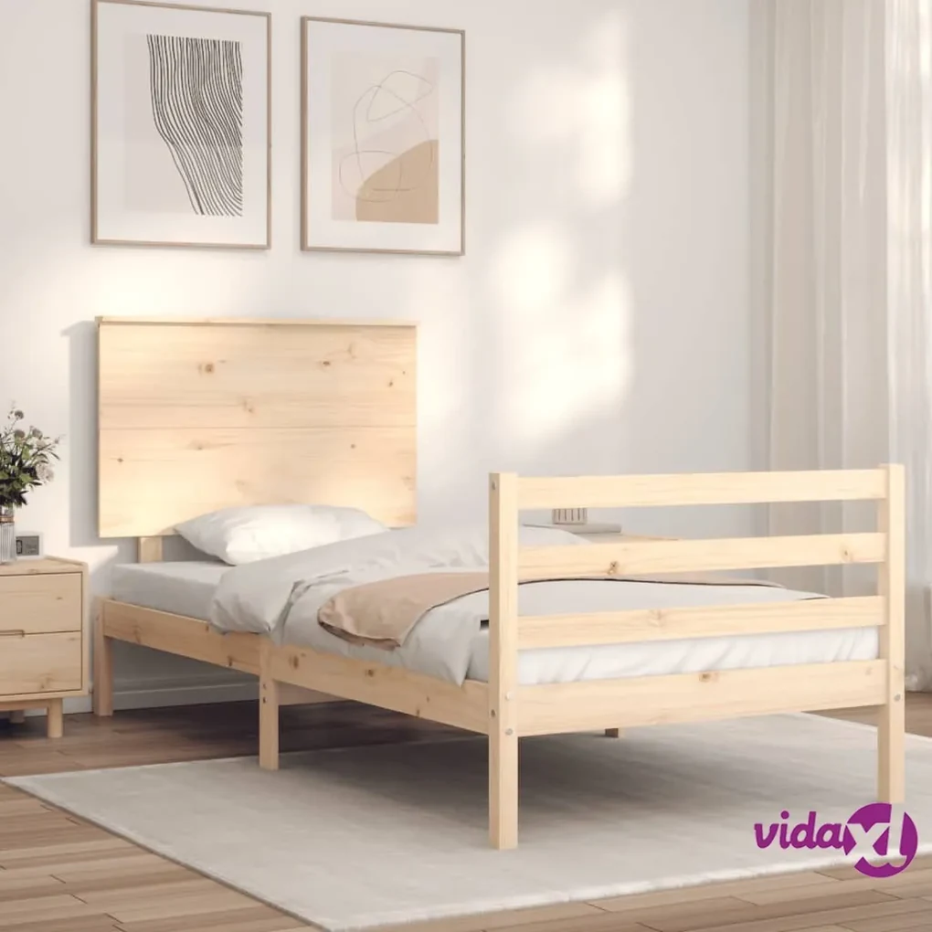 VidaXL Testiera per Letto Bianca 166x4x100cm in Legno Massello di Pino