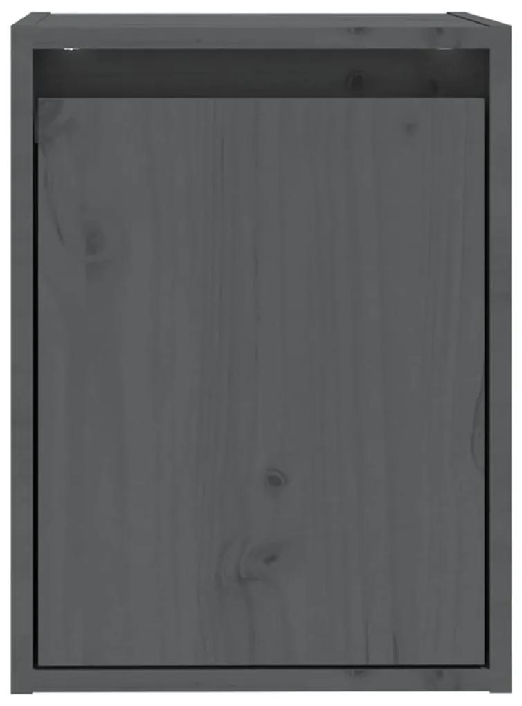 Pensile grigio 30x30x40 cm in legno massello di pino