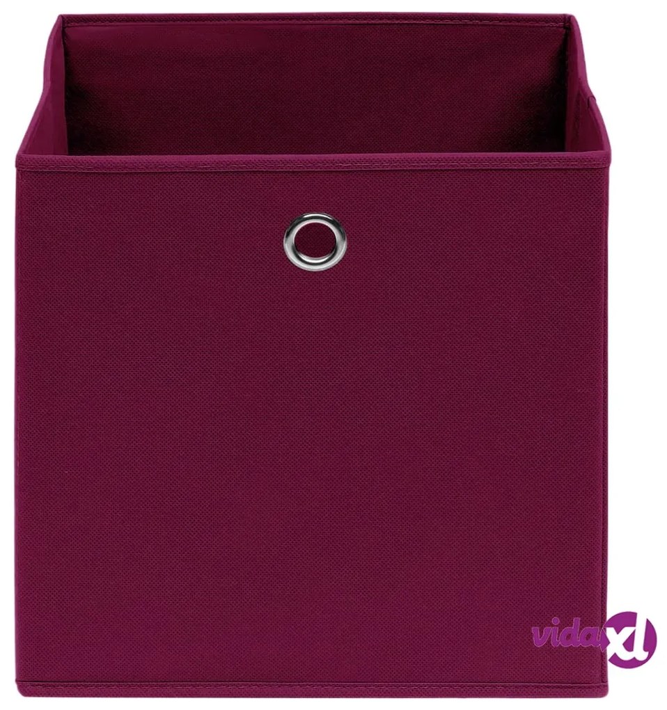 vidaXL Contenitori 10 pz in Tessuto non Tessuto 28x28x28cm Rosso Scuro