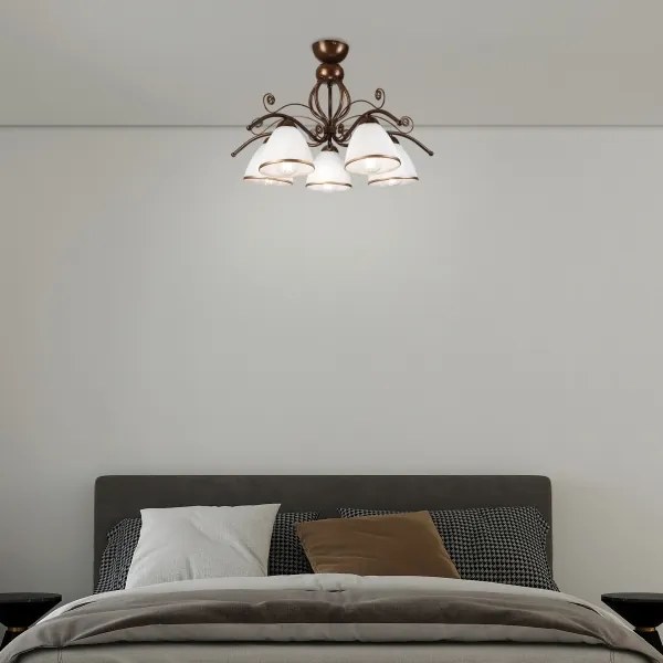 Lampadario a plafone RETRO 5xE27/60W/230V patina di bronzo