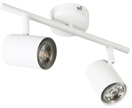 Faretto orientabile moderno bianco a 2 luci - Jeana