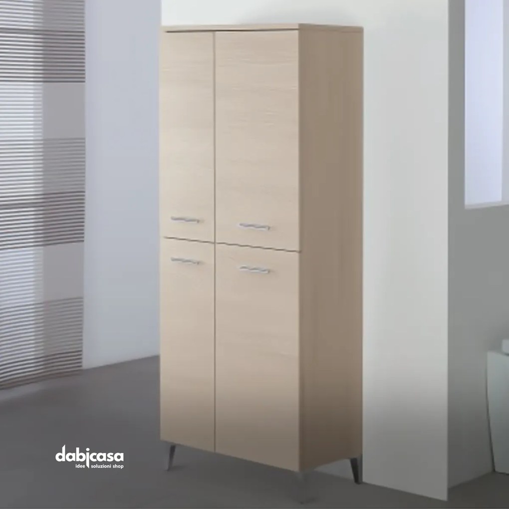 Colonna Armadio/Scarpiera "Stella" Da 60 Cm Composta Da Quattro Ante Finitura Larice