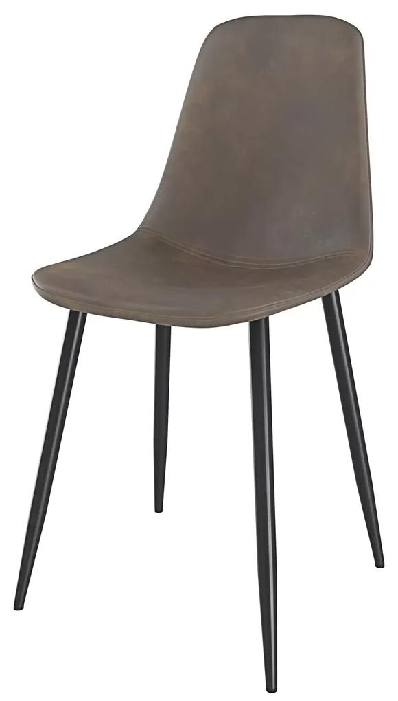 Zarate - Set di 4 sedie in ecopelle marrone e nero