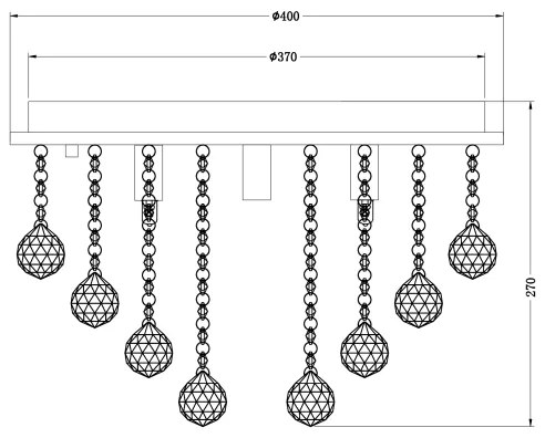 Zuma Line RLX92711-5GC - Plafoniera RANGEL 5xG9/42W/230V oro