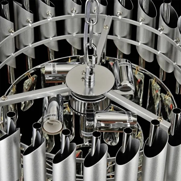 Brilagi - Lampadario a catena ECLIPSE 5xE14/10W/230V Ø 38 cm argento