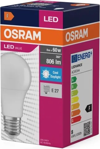 Lampadina LED A60 E27/8W/230V 6500K - Osram