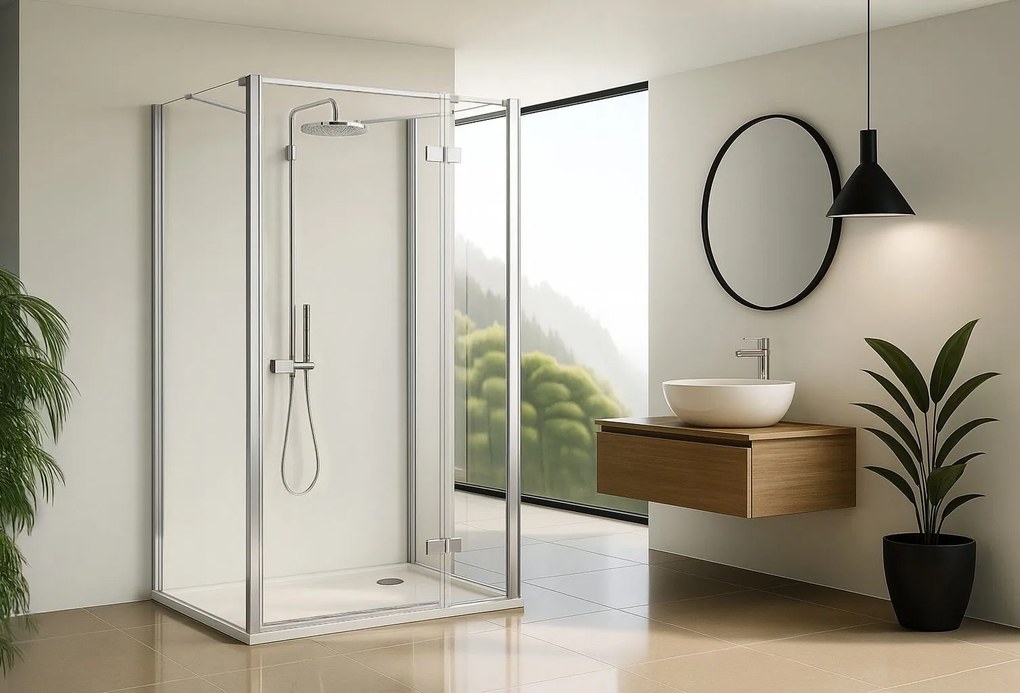 Cabina doccia Rea Atlas 100x90 Chrome