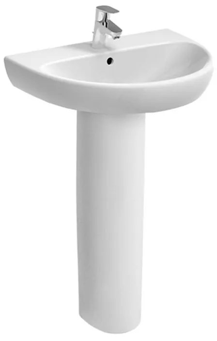 Lavabo con colonna Geberit 55 cm in ceramica bianco   Selnova