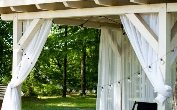 Catena decorativa solare 20 LED, 8 modalità, batteria 500 mAh, 7,6 m, IP67, bianco caldo