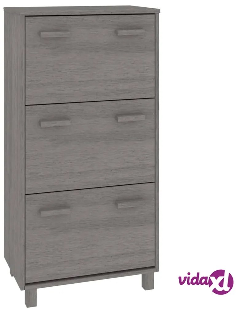 vidaXL Scarpiera HAMAR Grigio Chiaro 59,5x35x117 cm in Legno di Pino