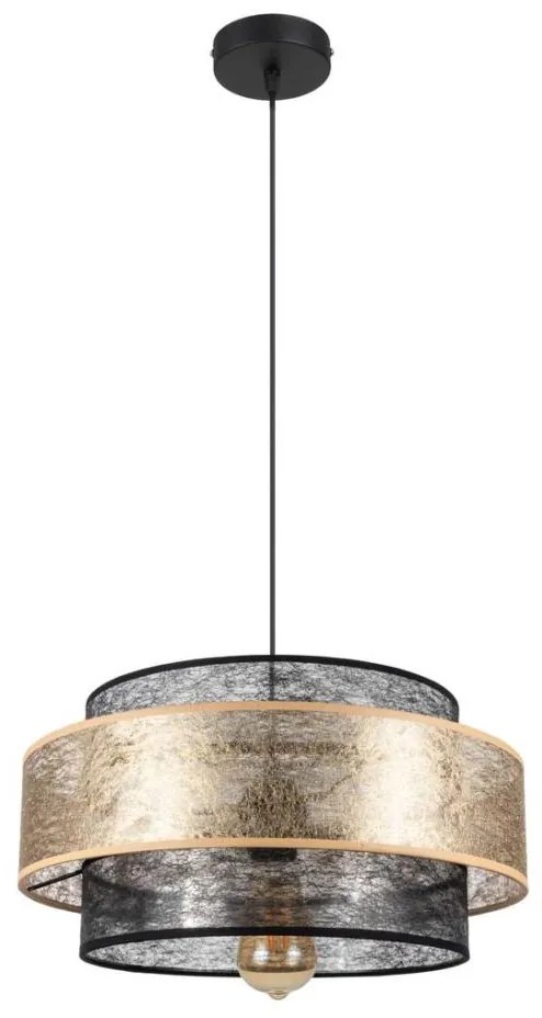 Lampadario a sospensione con filo GABI 1xE27/60W/230V oro/nero diametro 40 cm
