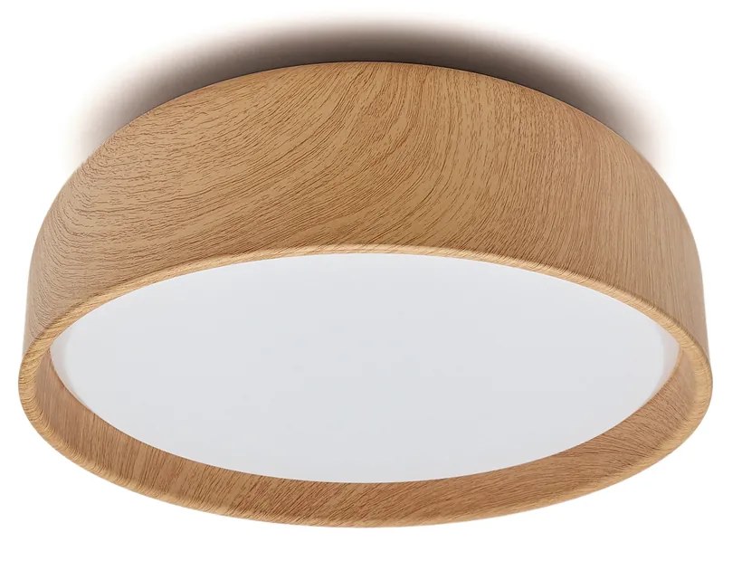 Kave Home - Lampada da soffitto Xaviera con finitura effeto legno di quercia