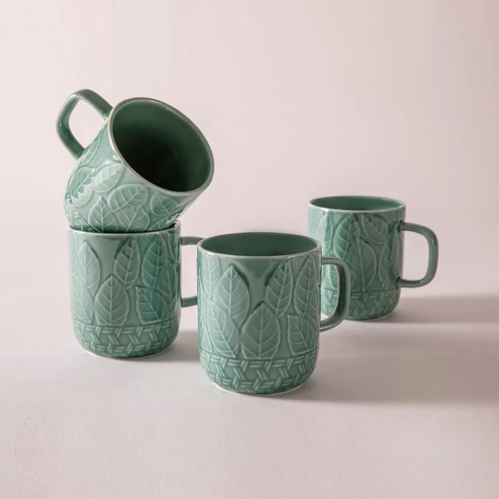 Set di 4 tazze in porcellana turchese da 400 ml Heath Jade - Ladelle