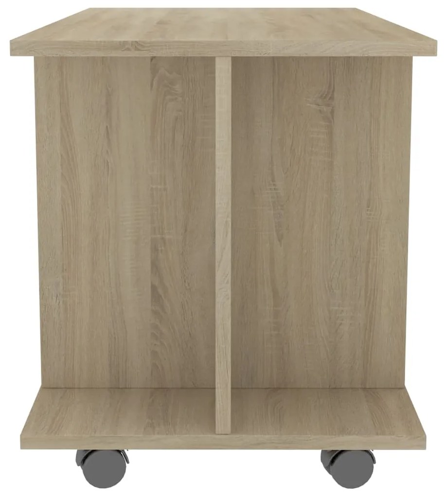 Mobile tv con ruote rovere sonoma 80x40x45 cm legno multistrato