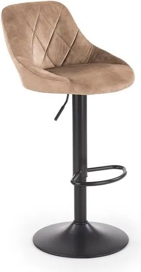 Sgabello da bar H-101 in velluto beige