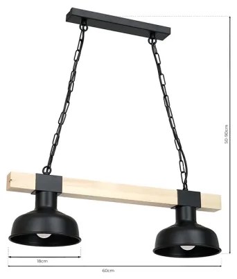 Lampadario su catena FARO 2xE27/60W/230V