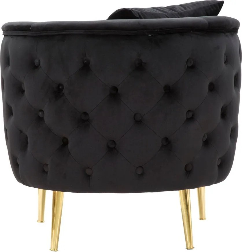 Poltrona nera con poggioli/con gambe con rivestimento in velluto Bucarest – Mauro Ferretti