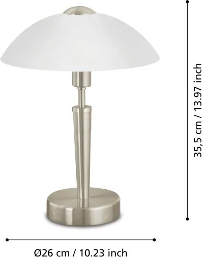 EGLO 85104 - Lampada da tavolo SOLO 1 1xE14/40W/230V nichel opaco/satinato