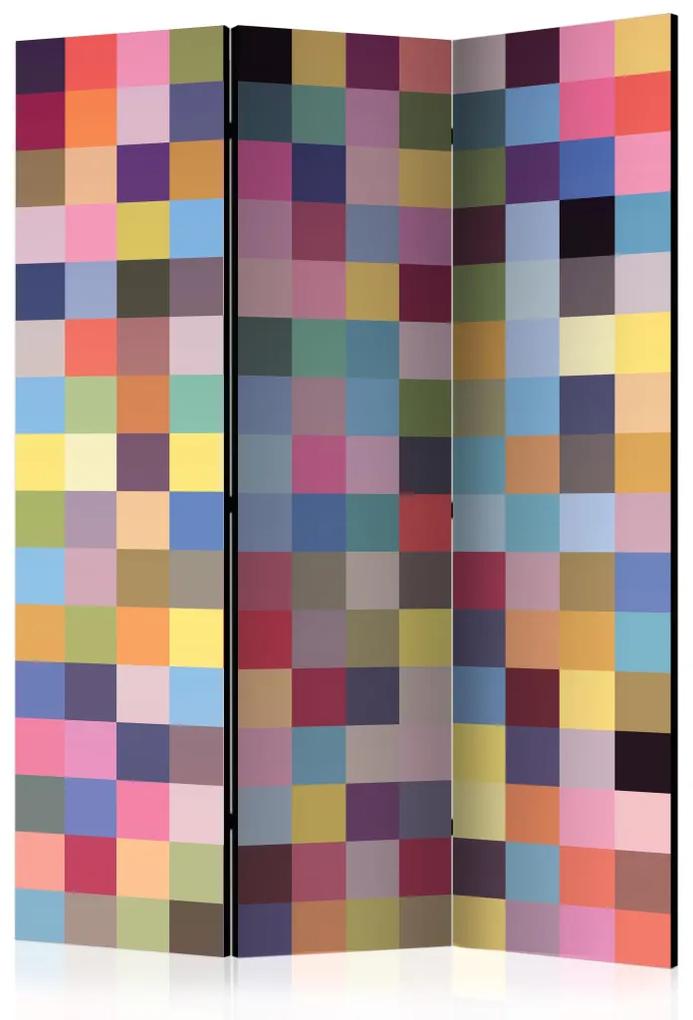Paravento design Tutta la gamma di colori - sfondo geometrico di pixel colorati