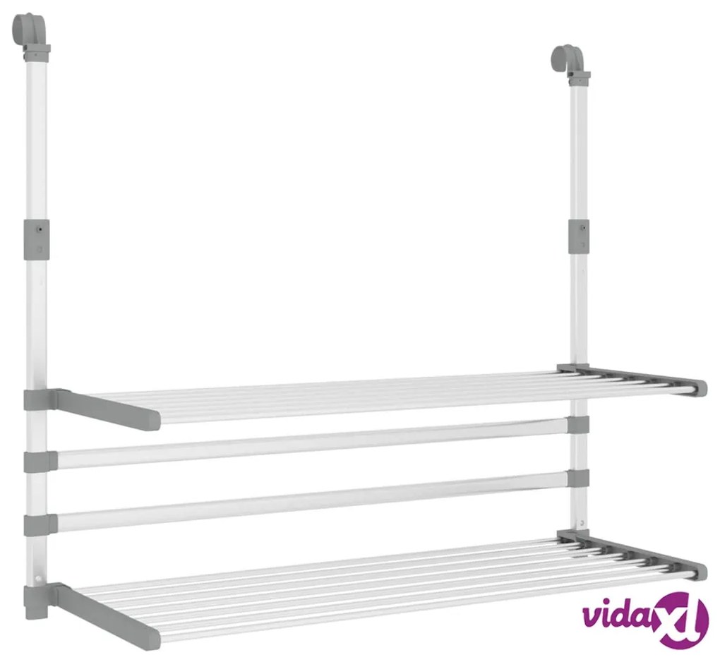 vidaXL Stendino per Balcone 89x25x(60-95) cm in Alluminio