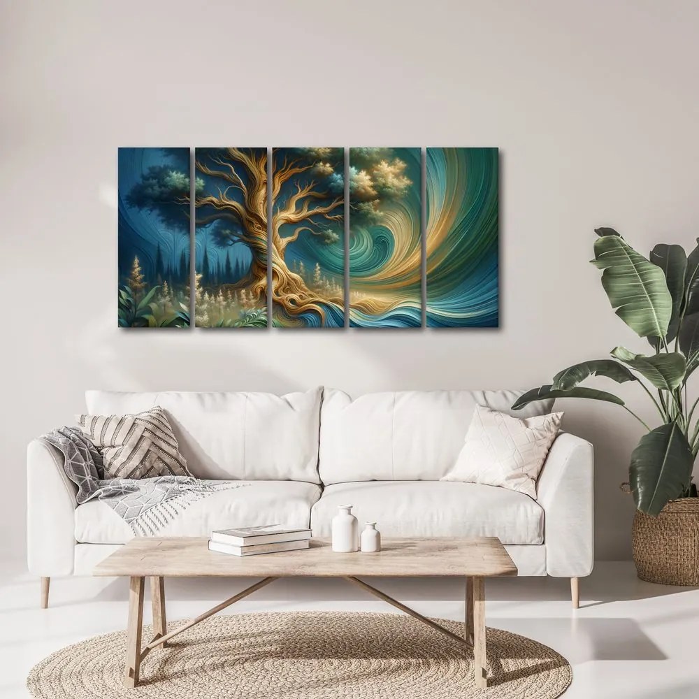 Quadri 5 pezzi – Albero della vita nel vortice dell’energia