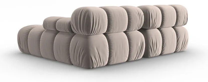 Divano angolare componibile in marrone chiaro (con penisola a destra) con rivestimento in velluto Bellis – Micadoni