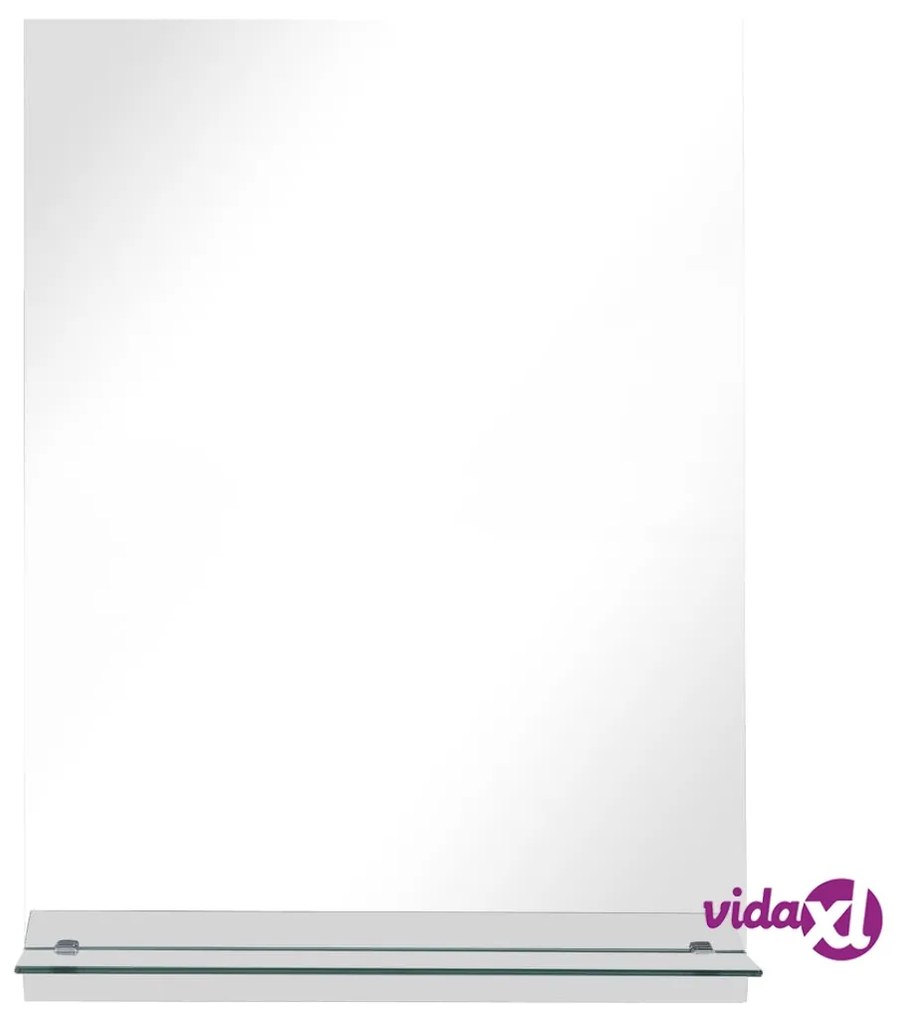 vidaXL Specchio da Parete con Mensola 50x70 cm in Vetro Temperato