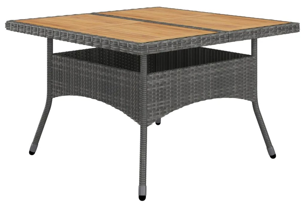 Set mobili da pranzo da giardino 9 pz polyrattan acacia grigio