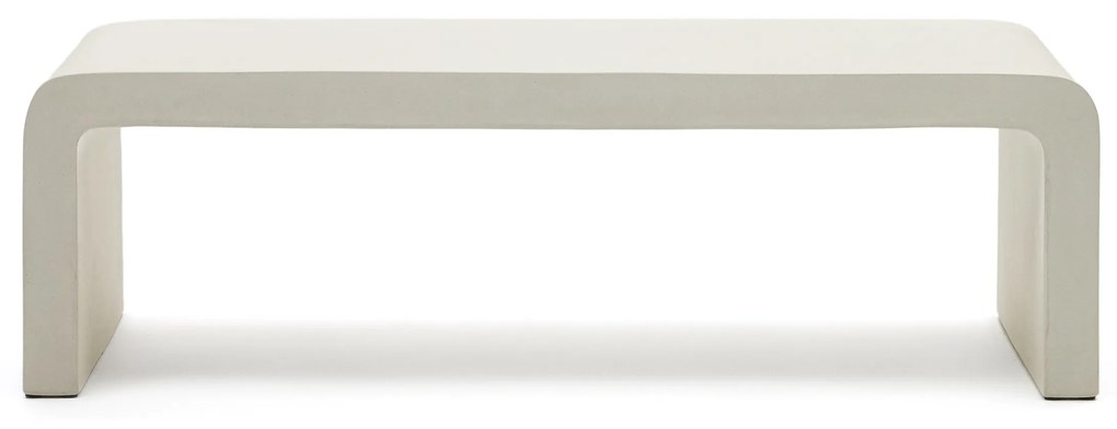 Kave Home - Tavolino Aiguablava in cemento bianco 135 x 65 cm