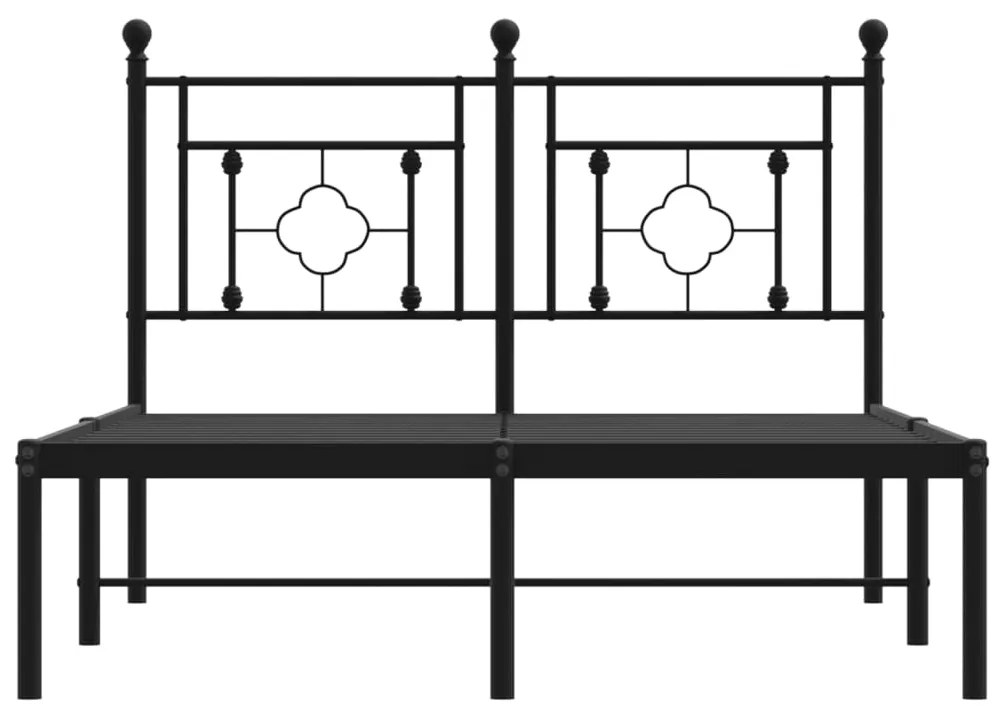 Giroletto con testiera in metallo nero 120x190 cm