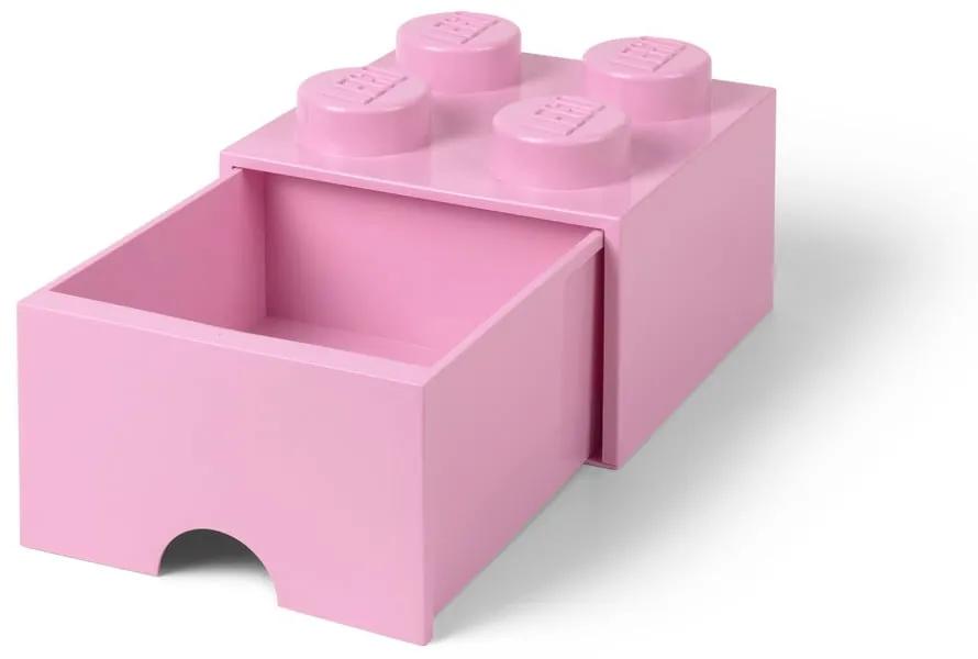 Scatola portaoggetti rosa chiaro quadrata - LEGO®