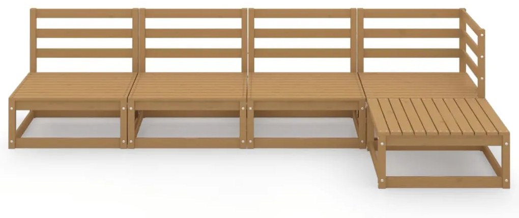 Set divani da giardino 5 pz miele in legno massello di pino