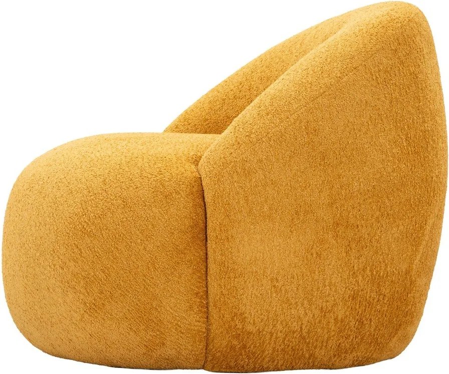 Poltrona color senape con rivestimento in bouclé Ginerva – Mauro Ferretti