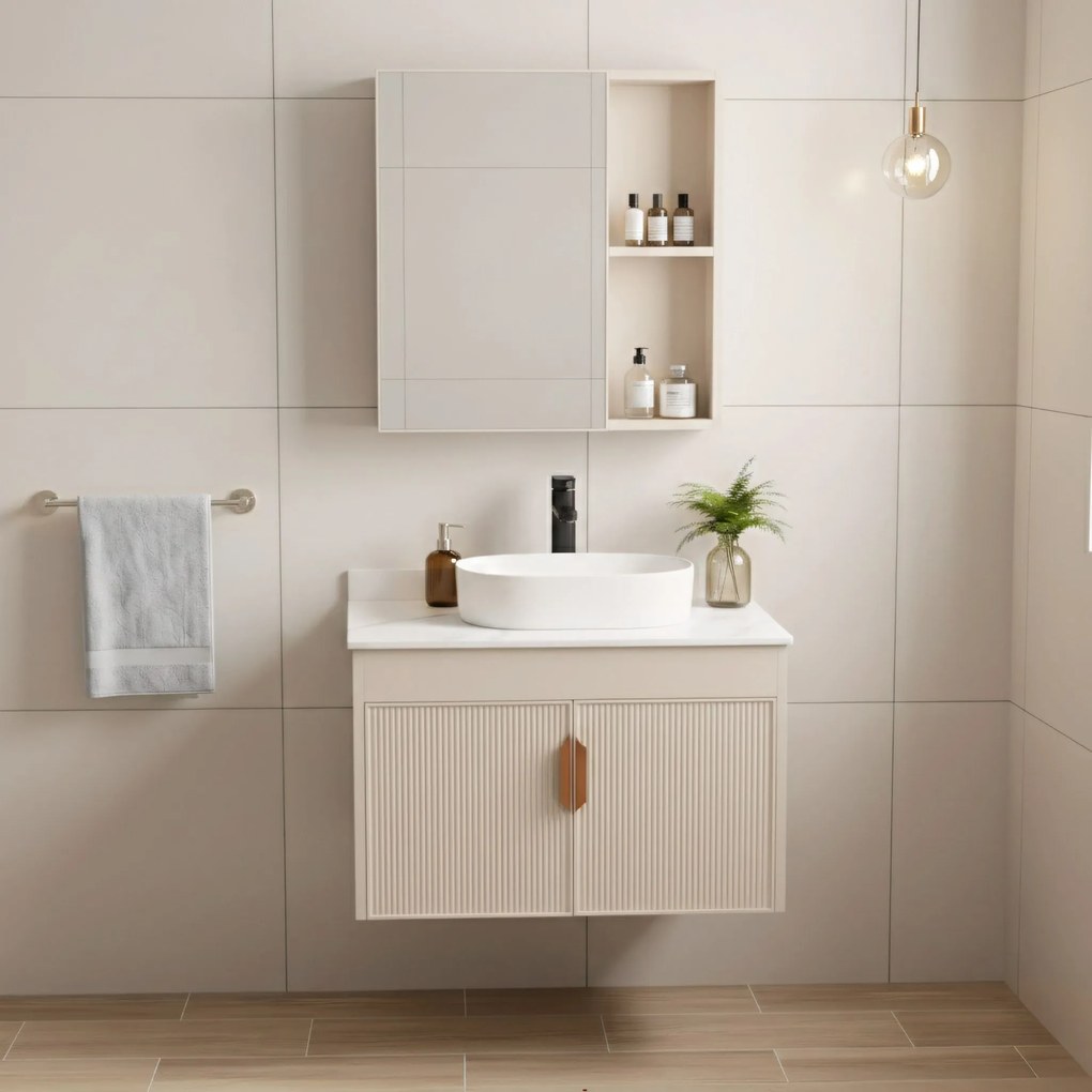Set di mobili da bagno con top Modo 60cm Beige