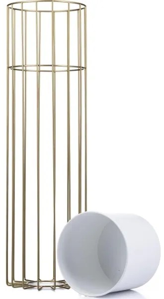 Vaso da fiori in metallo LOFT 70x20 cm oro/bianco