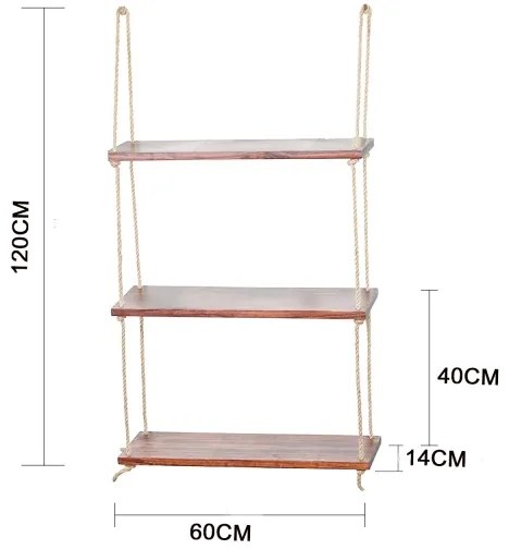Mensola pensile 120x60 cm abete