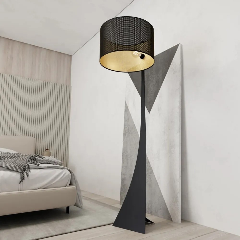 Lampada da Terra ESTRELLA LP1 in Acciaio E27 Colore del corpo Nero