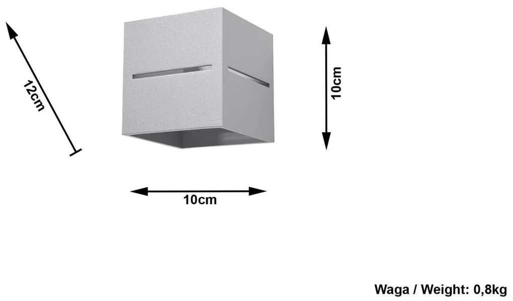 Applique da Parete in Alluminio LOBO G9 Grey Bidirezionale da interno