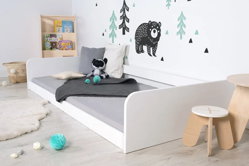 Lettino Montessori in legno Sia - bianco - 140x70 cm