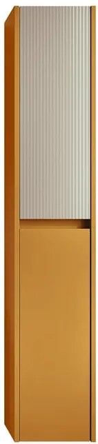 Colonna per mobile bagno Niwa 2 ante P 27 x L 30 x H 160 cm laccato opaco senape con vetro sabbia cannettato
