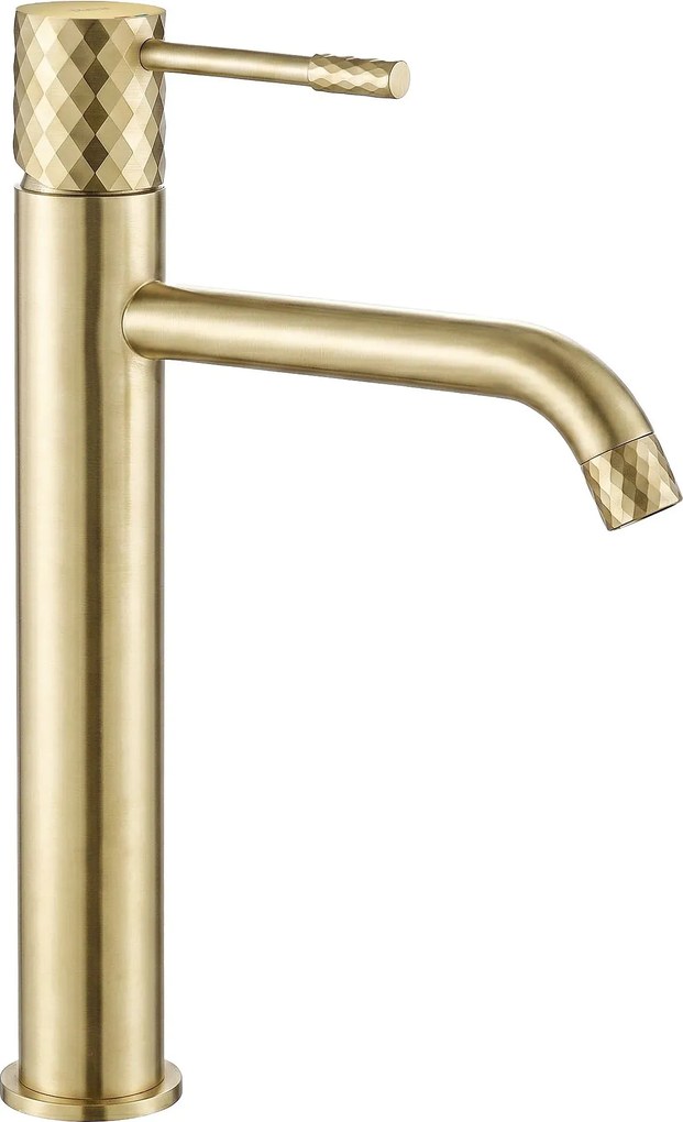 Rubinetto da lavabo Rea Lungo Diamond Brush Gold High