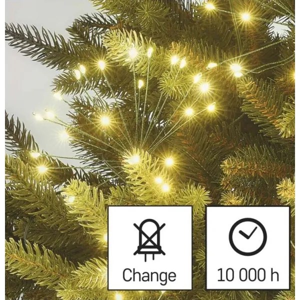 Catena luminosa di Natale 300 LED 5,2+3 m bianco caldo