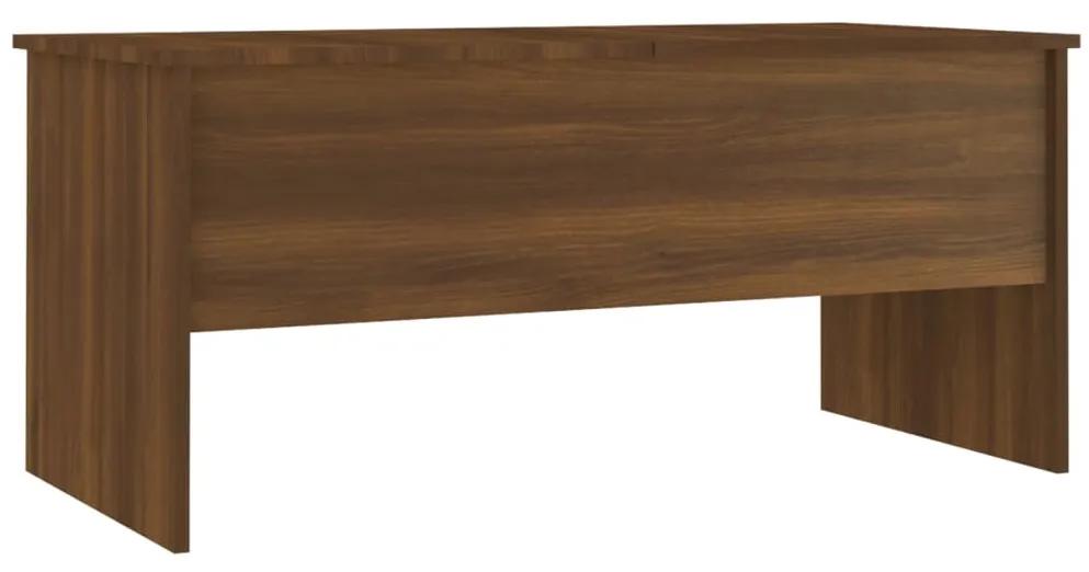 Tavolino rovere marrone 102x50,5x46,5 cm in legno multistrato