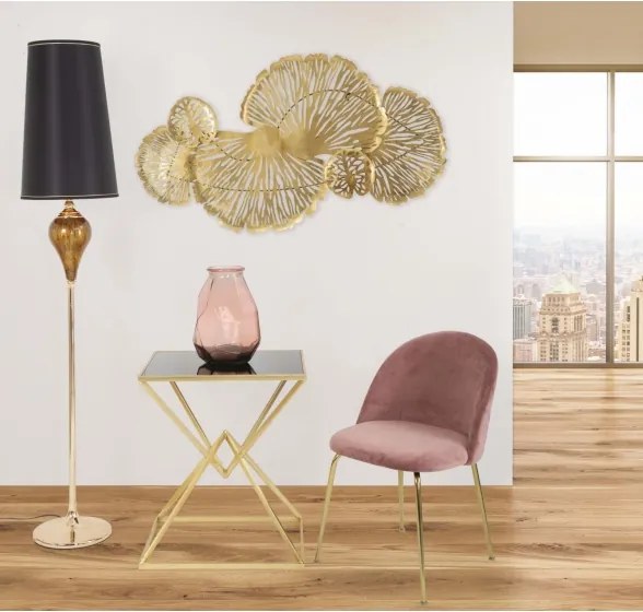 Pannello Decorativo In Ferro Iris Verticale 115x5x64 Cm Oro